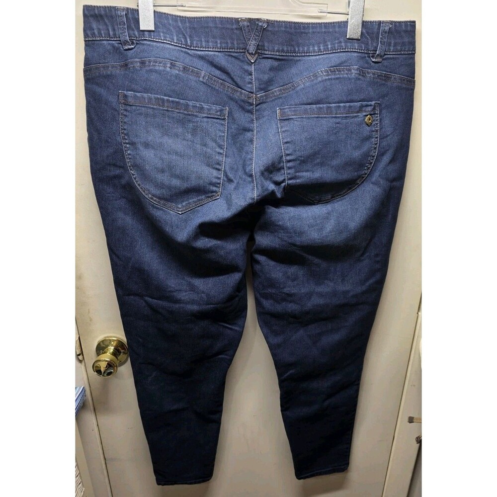 Democracy Ab Solution Slim Straight Jeans Women's 18W Mid Rise Dark Wash Stretch - Picture 2 of 9
